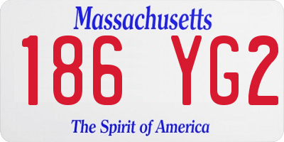 MA license plate 186YG2