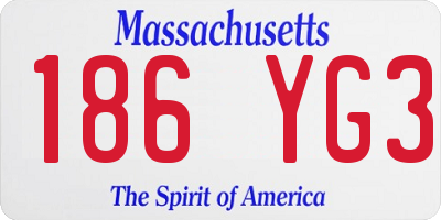 MA license plate 186YG3