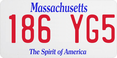 MA license plate 186YG5