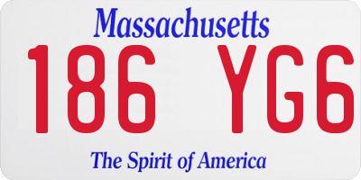MA license plate 186YG6