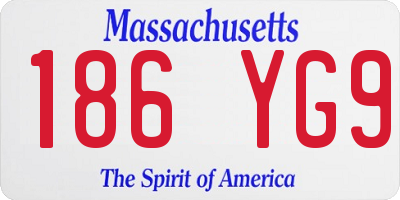 MA license plate 186YG9