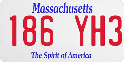 MA license plate 186YH3