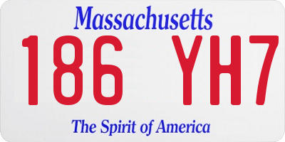 MA license plate 186YH7