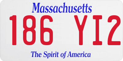 MA license plate 186YI2