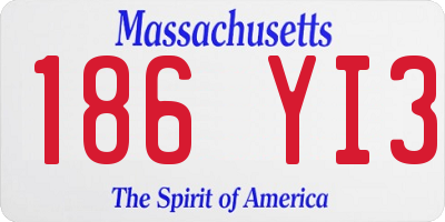MA license plate 186YI3