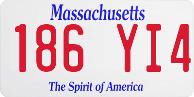 MA license plate 186YI4