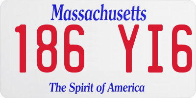 MA license plate 186YI6