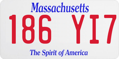 MA license plate 186YI7
