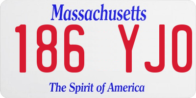MA license plate 186YJ0