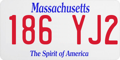 MA license plate 186YJ2