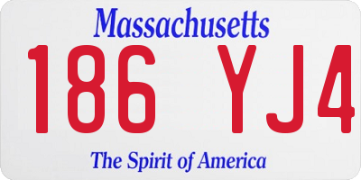 MA license plate 186YJ4