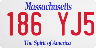 MA license plate 186YJ5