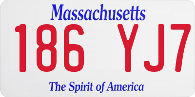 MA license plate 186YJ7