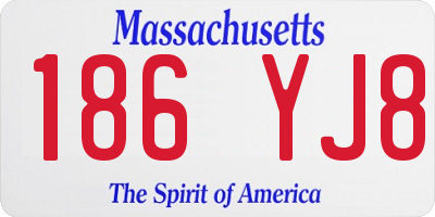 MA license plate 186YJ8