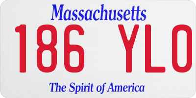 MA license plate 186YL0