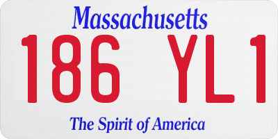 MA license plate 186YL1