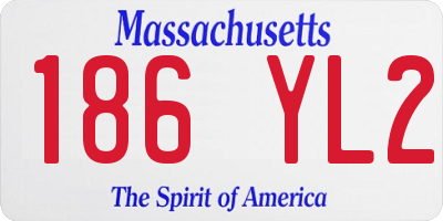 MA license plate 186YL2