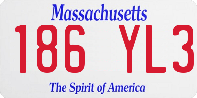 MA license plate 186YL3