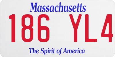MA license plate 186YL4
