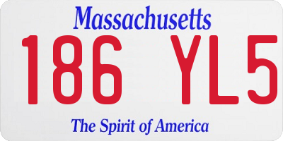 MA license plate 186YL5