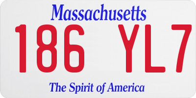 MA license plate 186YL7