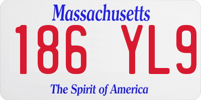 MA license plate 186YL9