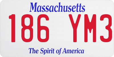 MA license plate 186YM3