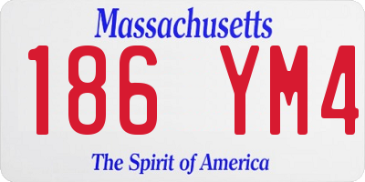 MA license plate 186YM4