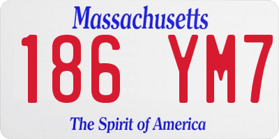 MA license plate 186YM7
