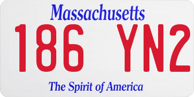 MA license plate 186YN2