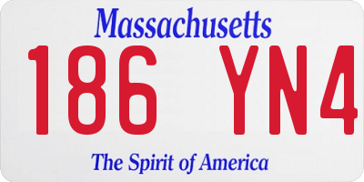 MA license plate 186YN4