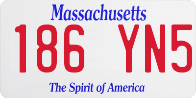 MA license plate 186YN5