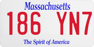 MA license plate 186YN7