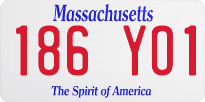 MA license plate 186YO1
