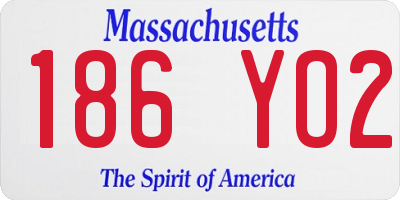 MA license plate 186YO2