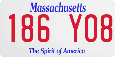 MA license plate 186YO8