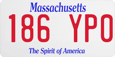 MA license plate 186YP0
