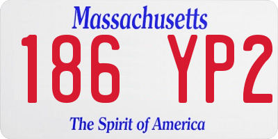 MA license plate 186YP2