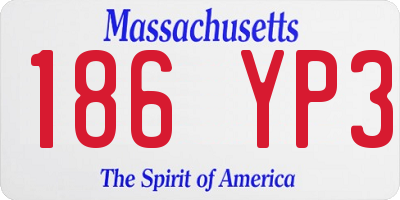 MA license plate 186YP3