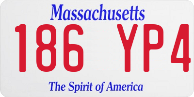 MA license plate 186YP4