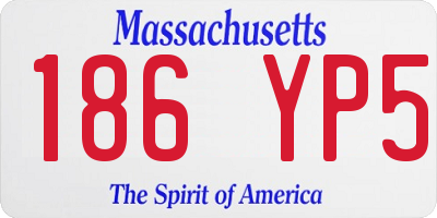 MA license plate 186YP5