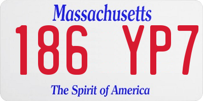 MA license plate 186YP7