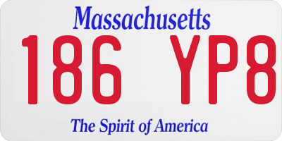 MA license plate 186YP8