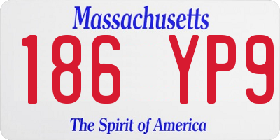MA license plate 186YP9