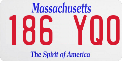 MA license plate 186YQ0