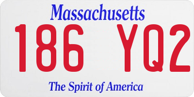 MA license plate 186YQ2