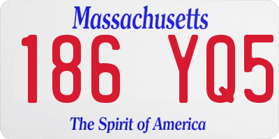 MA license plate 186YQ5
