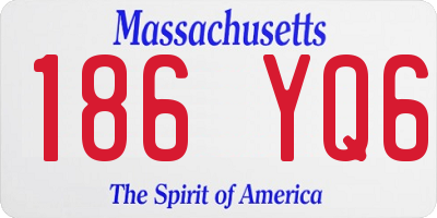 MA license plate 186YQ6