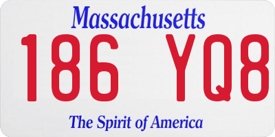 MA license plate 186YQ8