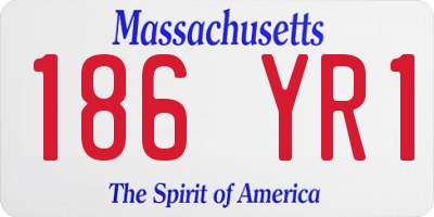 MA license plate 186YR1